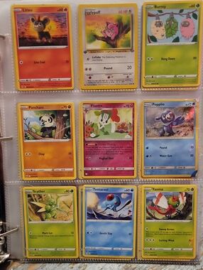 Pokemon Card Binder Page with Yellow, Pink, Green, Blue Borders